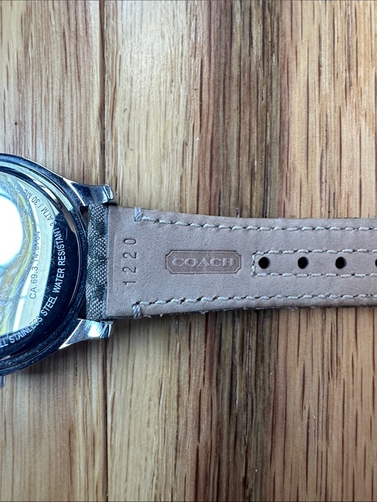 Coach Silver Watch with Brown and Tan Signature Patterned Strap main image 5